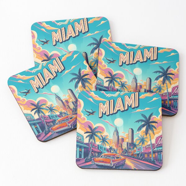 Item preview, Miami Travel Illustration designed and sold by nomiraclehere.