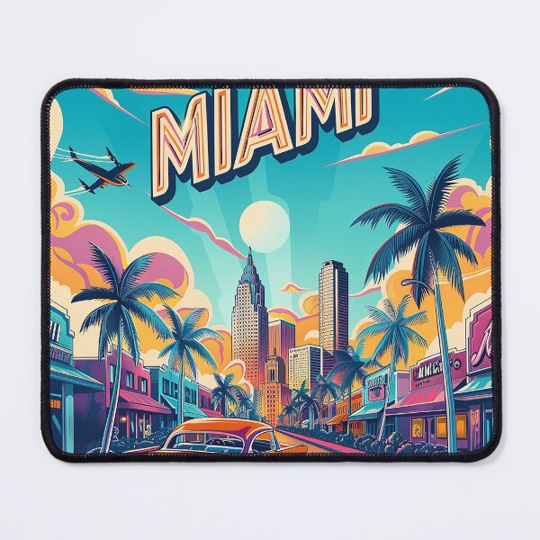 Item preview, Miami Travel Illustration designed and sold by nomiraclehere.