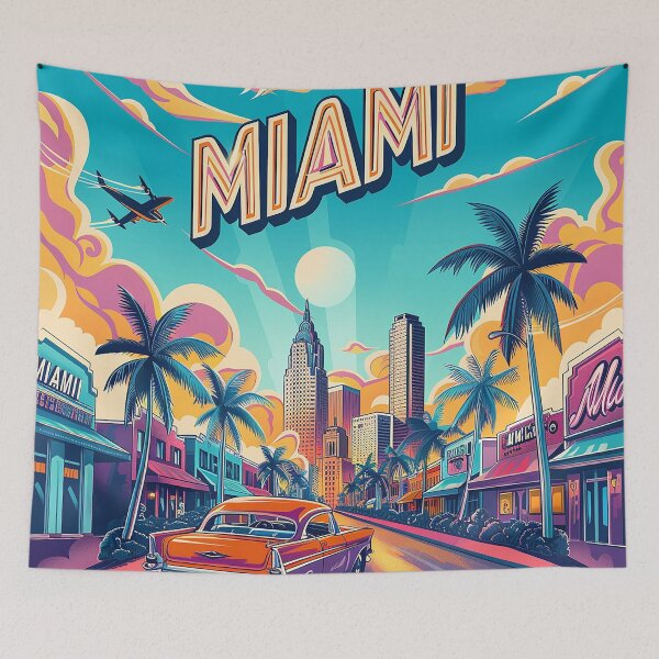 Item preview, Miami Travel Illustration designed and sold by nomiraclehere.