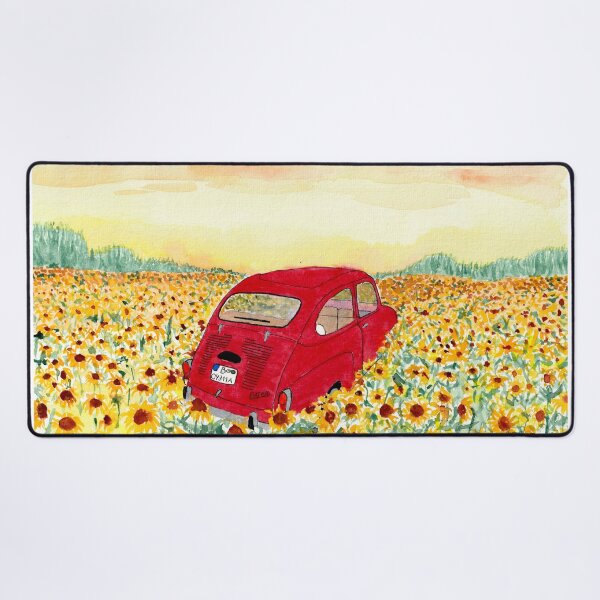 Item preview, A Fiat 600 in a sunflower field designed and sold by Cacatuart.