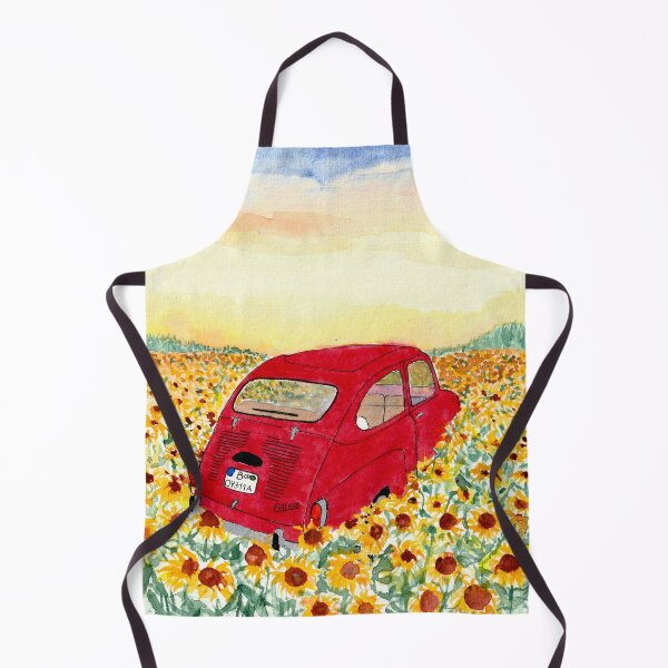 Item preview, A Fiat 600 in a sunflower field designed and sold by Cacatuart.