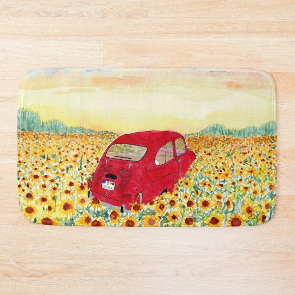 Item preview, A Fiat 600 in a sunflower field designed and sold by Cacatuart.