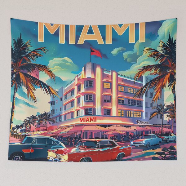 Item preview, Miami Travel Illustration designed and sold by nomiraclehere.