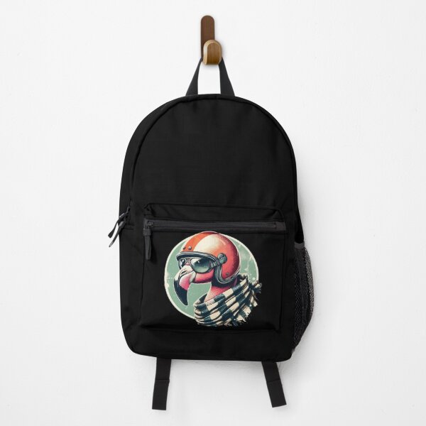 Item preview, Biker Pink Flamingo Bird In Cool Helmet designed and sold by TomFrontierArt.