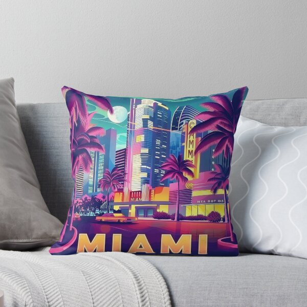 Item preview, Miami Travel Illustration designed and sold by nomiraclehere.