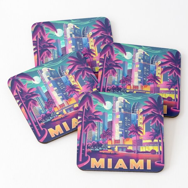 Item preview, Miami Travel Illustration designed and sold by nomiraclehere.
