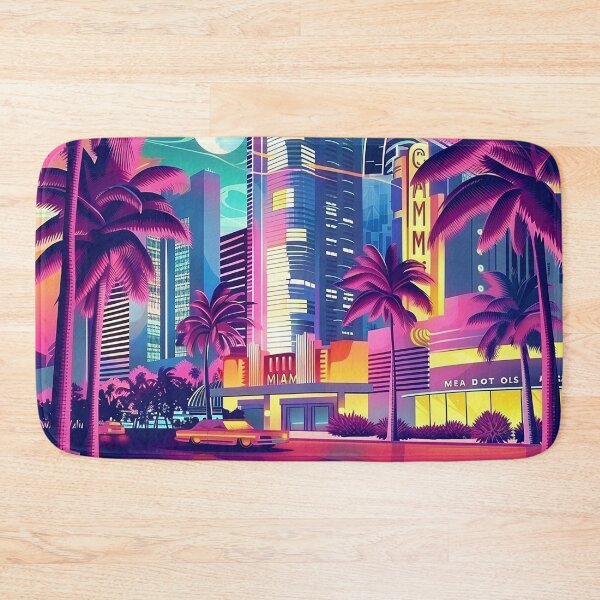 Item preview, Miami Travel Illustration designed and sold by nomiraclehere.