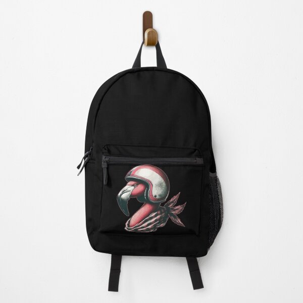 Item preview, Biker Pink Flamingo Bird In Cool Helmet designed and sold by TomFrontierArt.