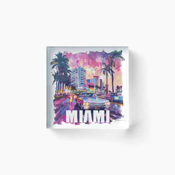 Item preview, Miami Travel Illustration designed and sold by nomiraclehere.