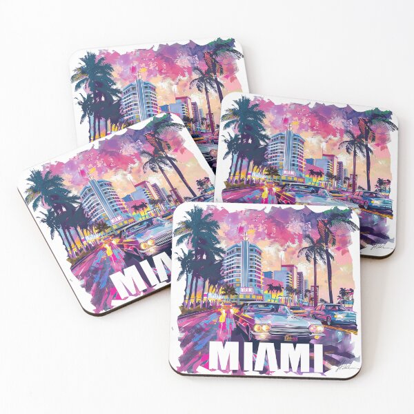 Item preview, Miami Travel Illustration designed and sold by nomiraclehere.