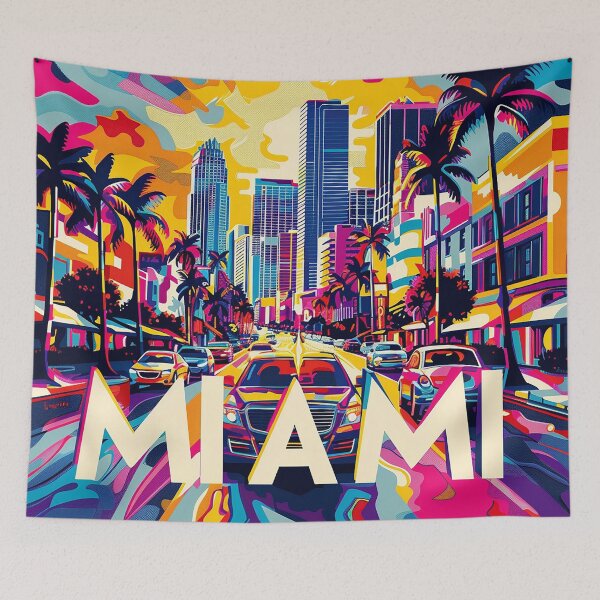 Item preview, Miami Travel Illustration designed and sold by nomiraclehere.