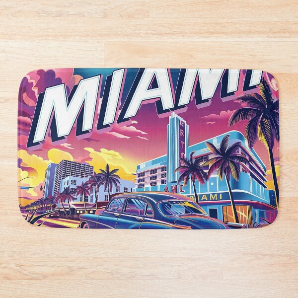 Item preview, Miami Travel Illustration designed and sold by nomiraclehere.
