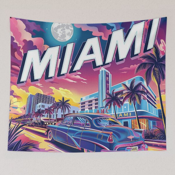 Item preview, Miami Travel Illustration designed and sold by nomiraclehere.