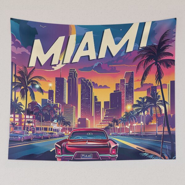 Item preview, Miami Travel Illustration designed and sold by nomiraclehere.
