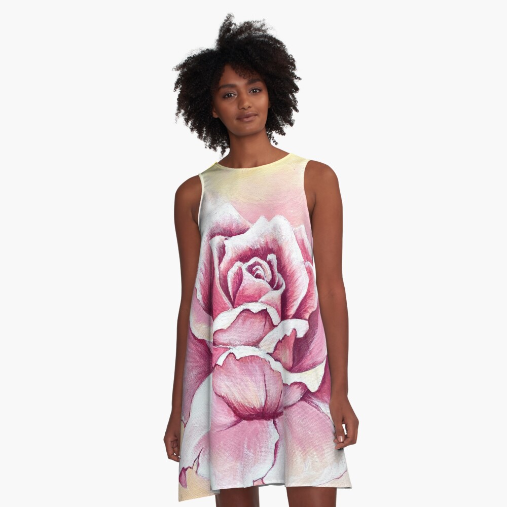 Pink Rose A-Line Dress