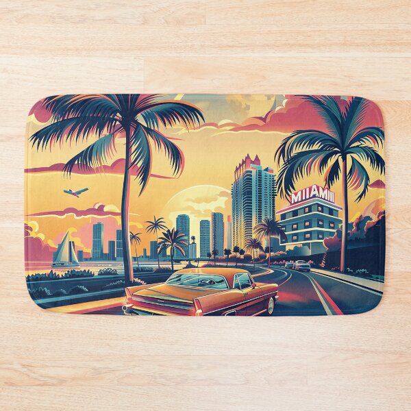 Item preview, Miami Travel Illustration designed and sold by nomiraclehere.