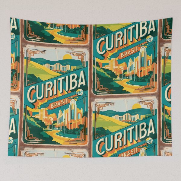 Item preview, Curitiba Brasil Vintage Travel Tourism  designed and sold by TravelersGems.