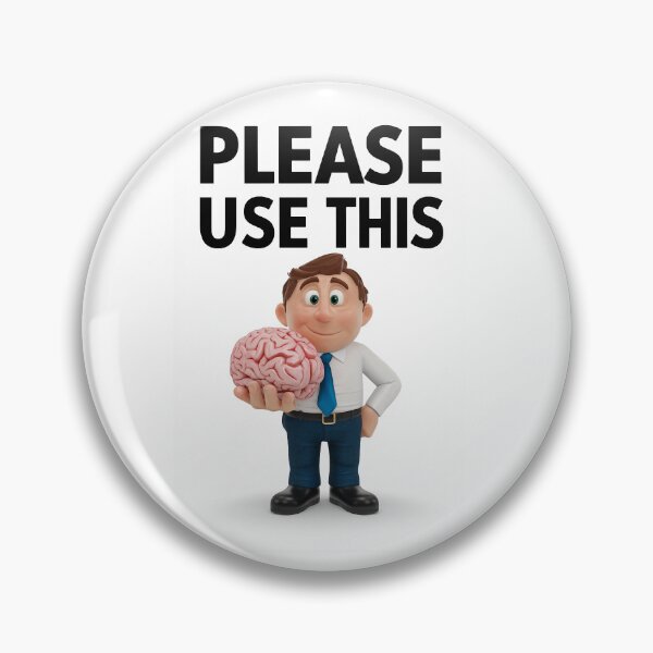 Item preview, Use Brain, funny cartoon designed and sold by RedCircleArt.