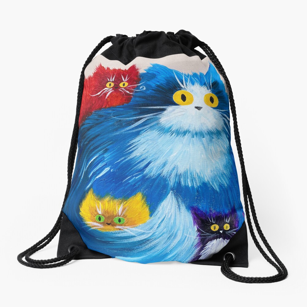 Fluffy Cats Drawstring Bag