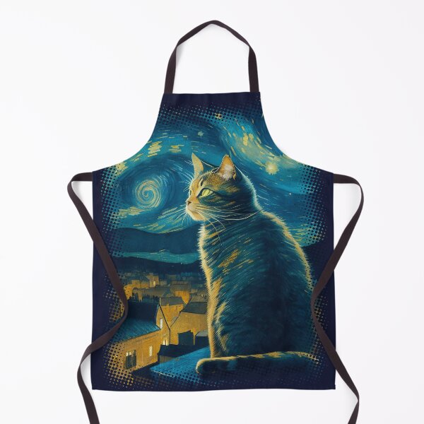 Item preview, Starry Night Cat Van gogh designed and sold by BlessLifePrints.