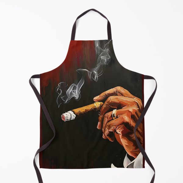Item preview, Cigar Aficionado Holding Lit Cigar with Gracefully Rising Smoke Abstract Art Generative AI designed and sold by OlfactoART Studio.