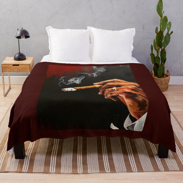 Item preview, Cigar Aficionado Holding Lit Cigar with Gracefully Rising Smoke Abstract Art Generative AI designed and sold by OlfactoART Studio.