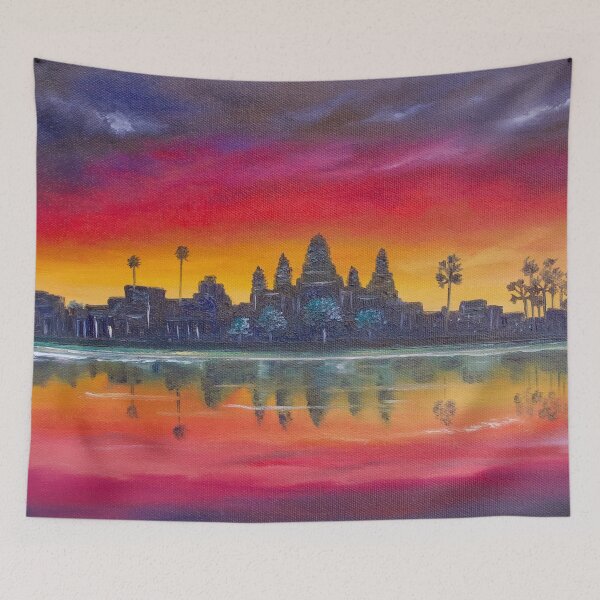 Artikelvorschau, Angkor Wat Sonnenuntergang entworfen und verkauft von Deborah Malcolm Art.