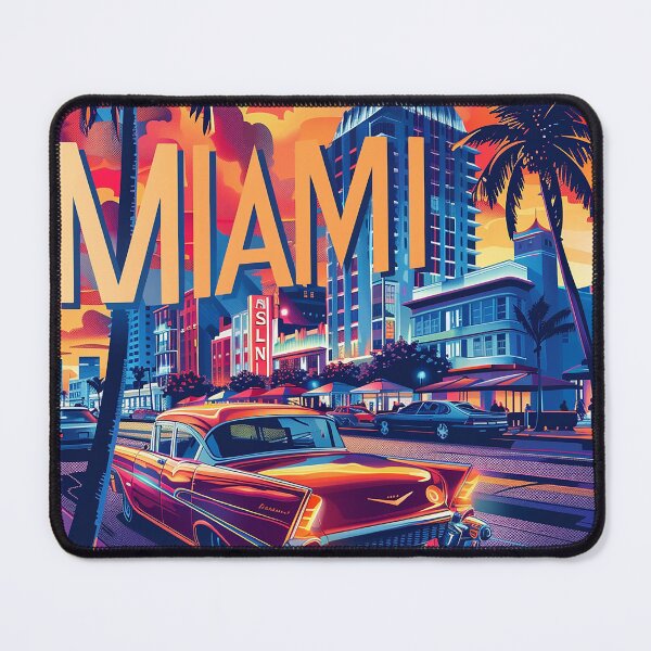 Item preview, Miami Travel Illustration designed and sold by nomiraclehere.