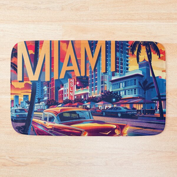 Item preview, Miami Travel Illustration designed and sold by nomiraclehere.