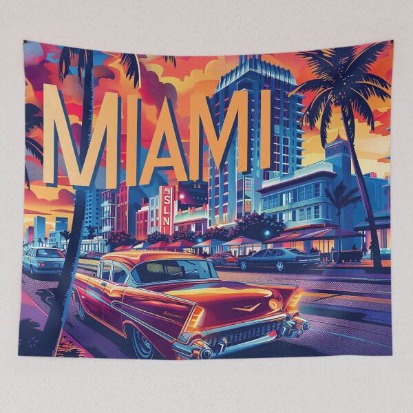 Item preview, Miami Travel Illustration designed and sold by nomiraclehere.