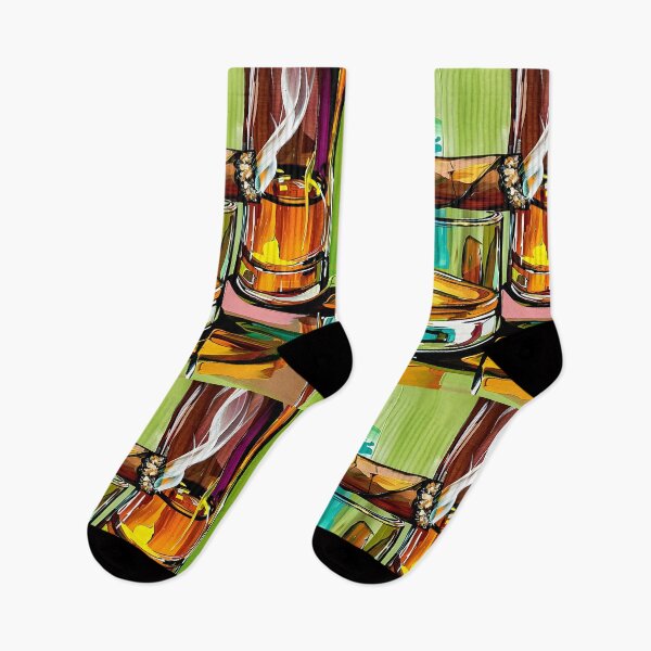 Item preview, Whisky Glass with Smoldering Cigar on Reflective Surface - Abstract Generative AI designed and sold by OlfactoART Studio.