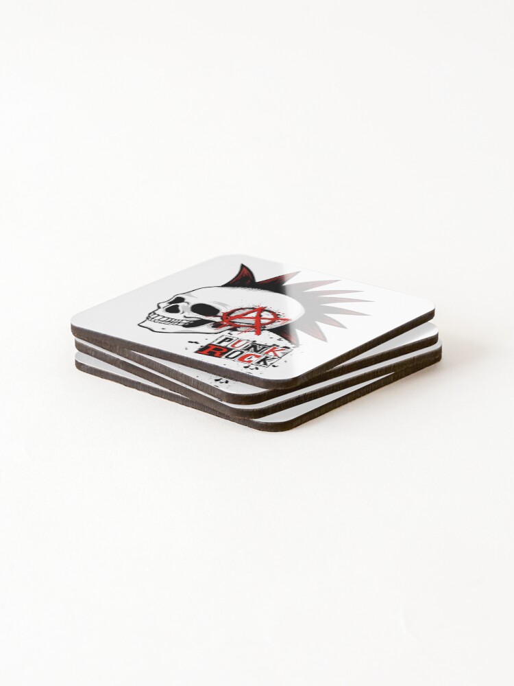 Thumbnail 4 of 5, Coasters (Set of 4), PUNK ROCK designed and sold by stickersrafisa.