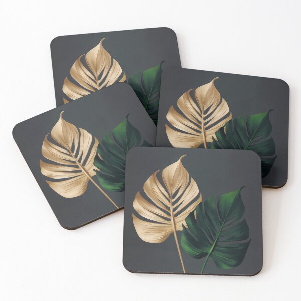 Item preview, Aesthetic Gold Monstera Leaf designed and sold by BlessLifePrints.