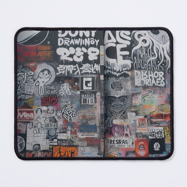 Item preview, a vibrant collage of graffiti and stickers on a wall designed and sold by aminz4.