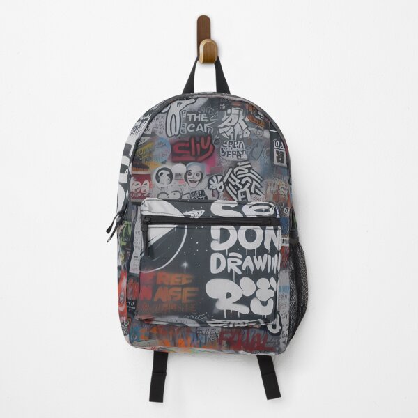 Item preview, a vibrant collage of graffiti and stickers on a wall designed and sold by aminz4.