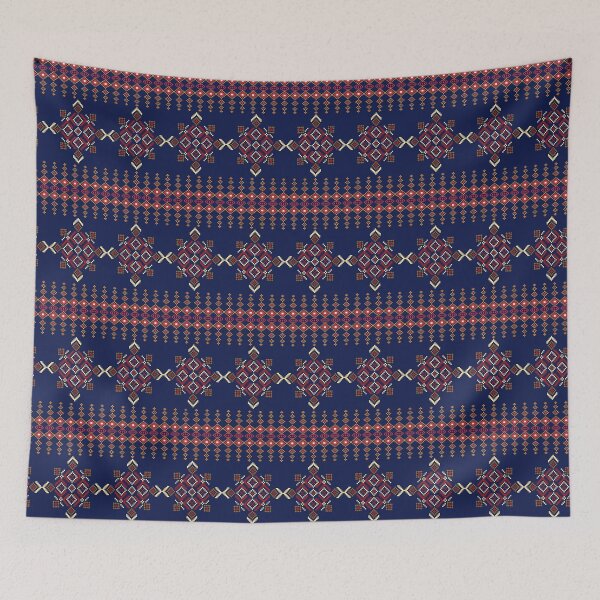 Item preview, Pattern pixel art seamless ethnic geometric design for fabric designed and sold by Nonnipa.