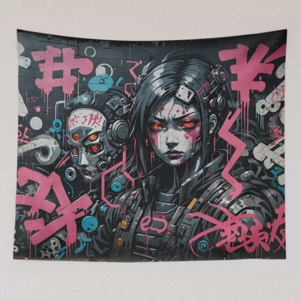 Item preview, Cyberpunk Girl Graffiti, Street Art, Japanese Underground designed and sold by Burn-Ego.