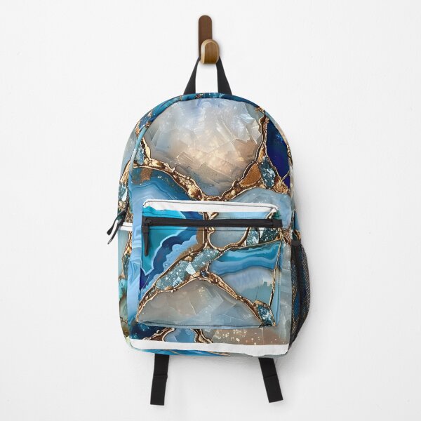 Item preview, Stunning Blue Opal Gemstone Art with Gold Accents designed and sold by mebraart.