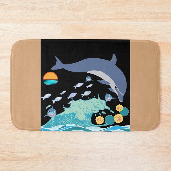 Item preview, Zishiwood Brand Magic Graphic Dolphin, big fish small fish, interesting mutations,  Cute Loveable Dolphin, Miami dolphins fan, Dolphin lover, Marine Life. Zishiwood.Underwater Treasures designed and sold by Zishiwood.