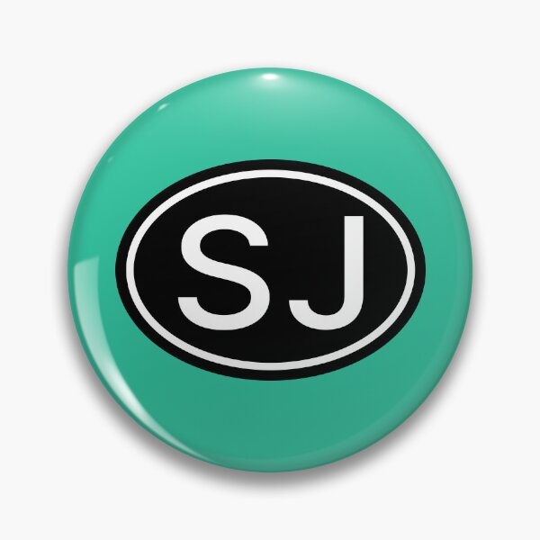 Item preview, SJ Initials Monogram Oval White Letters designed and sold by Jeallan Designs.