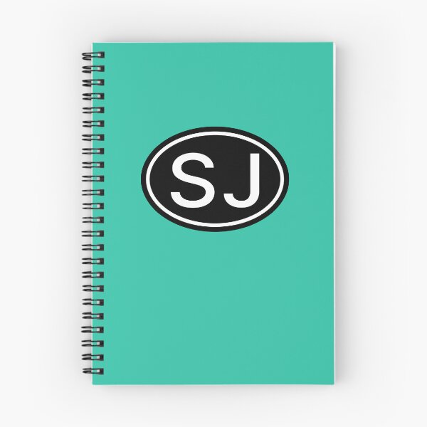 Item preview, SJ Initials Monogram Oval White Letters designed and sold by Jeallan Designs.