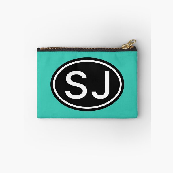 Item preview, SJ Initials Monogram Oval White Letters designed and sold by Jeallan Designs.