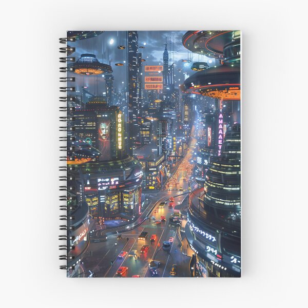 Item preview, Futuristic Cityscape with Floating Holographic Billboards and Neon-Lit Streets designed and sold by ManeeStore.