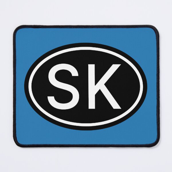Item preview, SK Initials Monogram Oval White Letters designed and sold by Jeallan Designs.