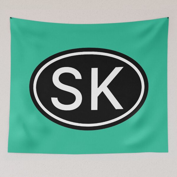 Item preview, SK Initials Monogram Oval White Letters designed and sold by Jeallan Designs.