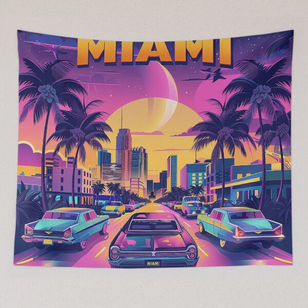 Item preview, Miami Travel Illustration designed and sold by nomiraclehere.