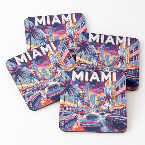 Item preview, Miami Travel Illustration designed and sold by nomiraclehere.