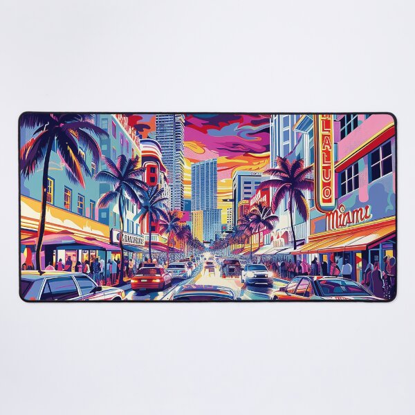 Item preview, Miami Travel Illustration designed and sold by nomiraclehere.