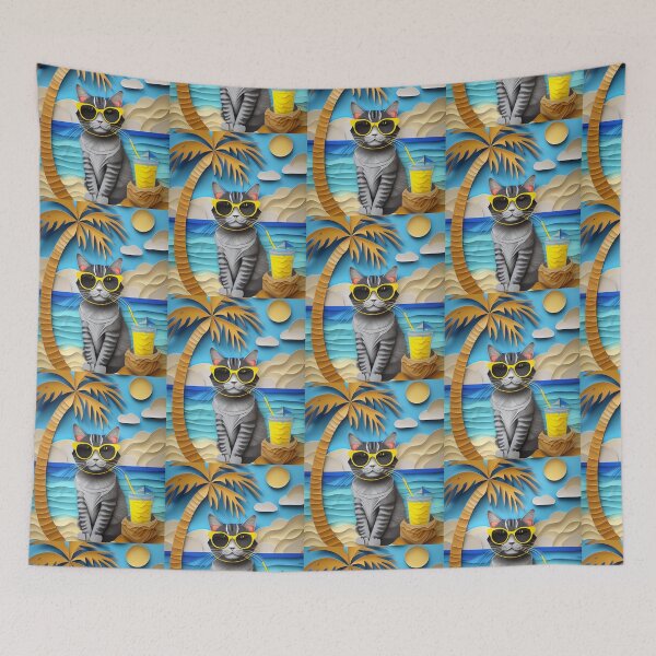Item preview, Paper Happy  Cat on the beach  designed and sold by m-litomirskaya.