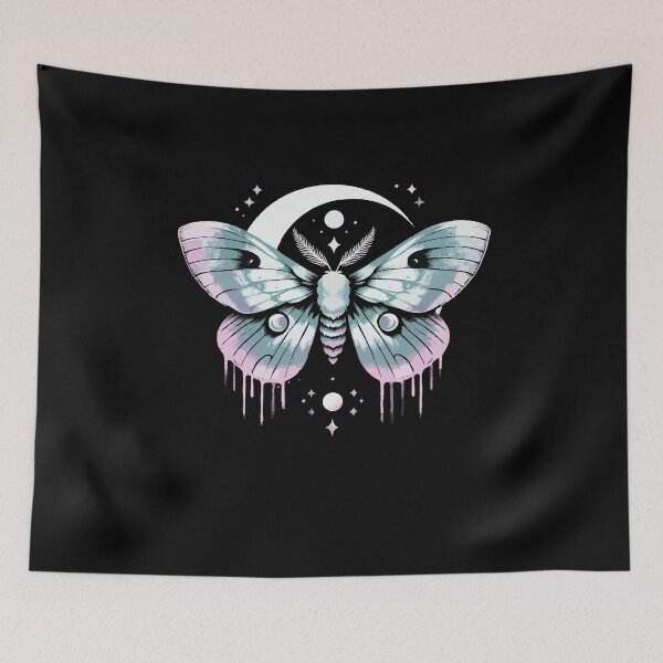 Item preview, Pastel moon moth designed and sold by Emegan Print Art.